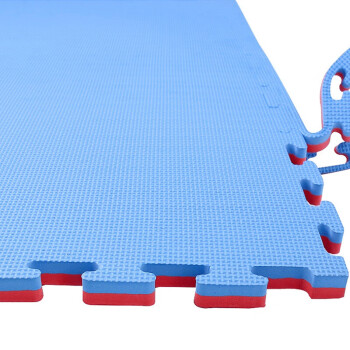 海斯迪克 HK-851 跆拳道地垫 商场eva泡沫拼接地垫 运动训练泡沫垫子 红蓝-T型纹4cm厚 1*1米