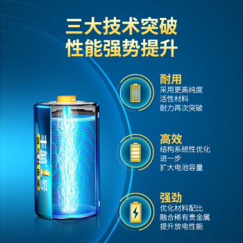 丰蓝1号小黄帽 燃气灶电池 大号1号电池2粒装 适用于热水器/燃气灶/热水器/收音机/手电筒等 R20P