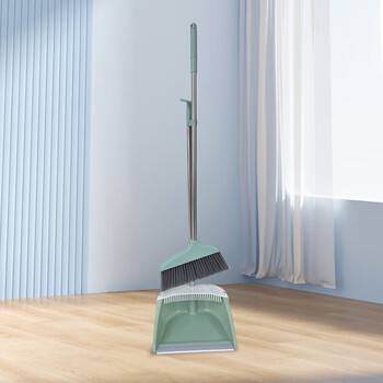 亿丽佳 扫把簸箕套装 塑料套撮可防风 梳齿型扫帚 物业酒店清洁工具 颜色随机