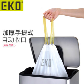 EKO垃圾袋 手提塑料袋加厚断点式抽绳垃圾袋(10L-15L)20个/卷×6卷 EK33803