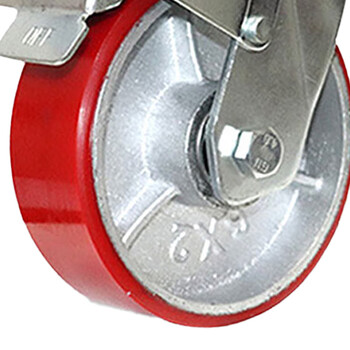 稳斯坦 重型脚轮 刹车轮 铁芯聚氨酯PU工业轮子 （5寸刹车-承重300kg）1个 WST160