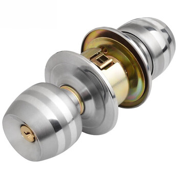 玥玛 执手锁板房球锁圆球锁防盗不锈钢球形锁 木门门锁 YM-5831 银色适合门厚30-50mm（中心距60mm）