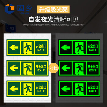 固乡 加厚 出口指士牌 安全标志  地贴 墙贴  左指向 右指向 洗手间 【墙贴（向左）】