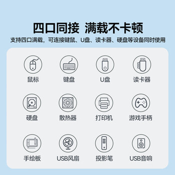 山泽USB3.0扩展器扩展坞 高速4口HUB分线器拓展坞 笔记本电脑集线器一拖多转换器转接头延长线HUB11