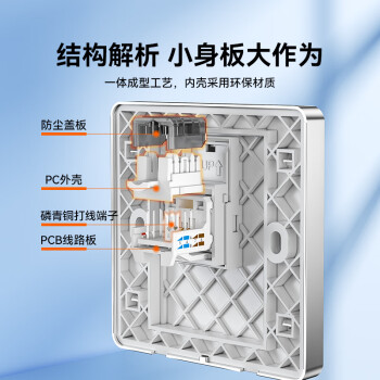 山泽（SAMZHE）六类网络模块 CAT6千兆网线插座面板模块 RJ45水晶头母座电脑网线镀金连接头 工程版 WAN-06