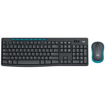 罗技（Logitech）MK275 企业级无线键鼠套装 办公鼠标键盘套装 电脑笔记本办公键鼠套装 带无线2.4G接收器 黑蓝色