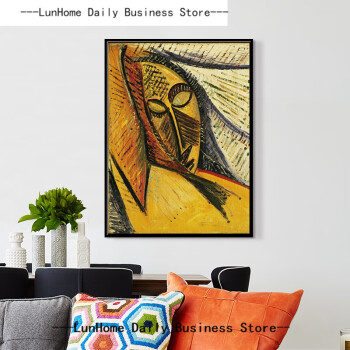 欧式毕加索抽象人物走道挂画美式个性艺术墙画茶室酒店创意画高档房间