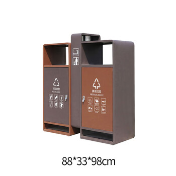 庄太太【不锈钢表面喷塑】不锈钢户外垃圾桶电镀分类果皮箱