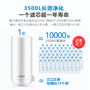 飞利浦（PHILIPS）水龙头净水器家用水龙头前置过滤器 厨房自来水过滤器 超滤直饮滤水器旗舰版AWP3877