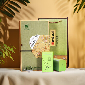茗山生态茶 茶叶绿茶 新茶 毛尖绿茶 春茶嫩芽  250g旗袍 茶叶礼盒装  