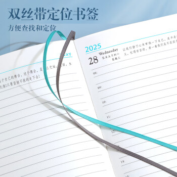 嘉然恒 日程本2025蛇年每日计划本一天一页A4带日期笔记本本子高颜值效率手册日历式记事本可定制 效率款深蓝