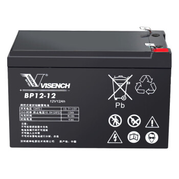 VISENCH威神BP12-12 UPS不间断电源电池免维护铅酸蓄电池12V12AH UPS电源门禁安防儿童玩具车通用型