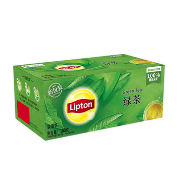 立顿（Lipton）绿茶安徽黄山100g 送礼非独立袋泡双囊茶包办公室下午茶2g*50包