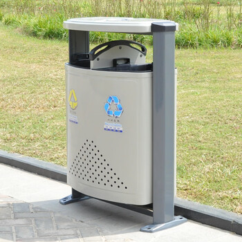 兰诗（LAUTEE）D-01 大号户外垃圾桶 市政环卫分类果皮箱 香槟灰