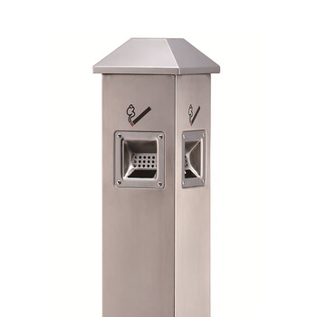 南 GPX-129M 南方烟蒂柱 酒店商场大堂烟灰盅吸尘区不锈钢座地烟灰垃圾桶 立式烟灰柱 内桶容量3.5升