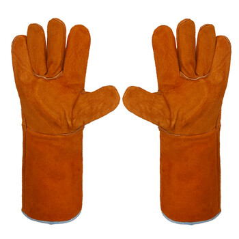 路宁 WY-5 长款反绒牛皮加里焊工电焊手套 40cm