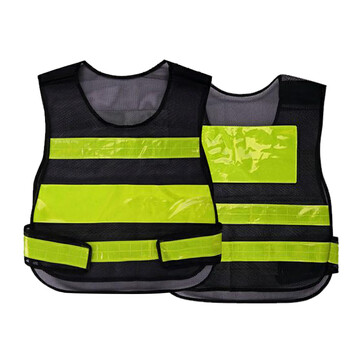 劳保佳 环卫施工安全服 反光衣 荧光马甲 交通路政反光背心 黑色