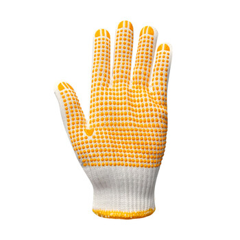 谋福CNMF劳保手套防滑点胶手套加厚耐磨点珠手套涂胶工作手套（黄色点珠款 一打12副）