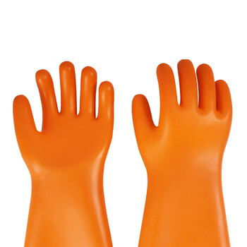 征安ZA007 35KV高压带电作业绝缘手套电力橡胶防电耐高压电网涉电手套 五指手型 定制