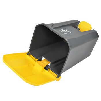 舒蔻（Supercloud）公共商用物业餐厅厨房室内翻盖方形脚踏式大号垃圾桶脚踩带盖户外垃圾箱 灰黄色50L