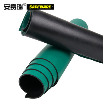 安赛瑞 橡胶防静电桌垫 电子厂实验室维修台布耐高温 绿色 0.8m*10m*2mm 10974