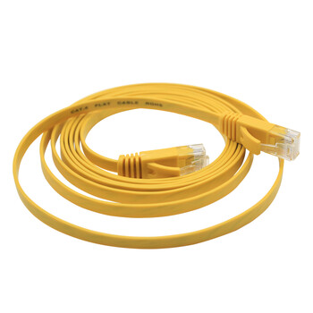 凌科朔(LINKSHIRE)六类扁平网线 CAT6类成品纯铜高速千兆塑料头网络连接线跳线 黄色 3米