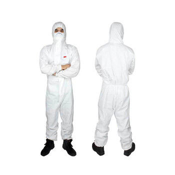 3M 白色带帽连体防护服 防核辐射颗粒及液体有限喷溅 新型材料柔软舒适  XL码  20件装  4545