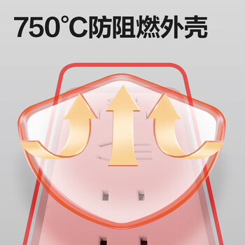 得力（deli）新国标安全插座 插排/插线板/接线板/排插/插板/拖线板 4位总控开关 全长2米 18251