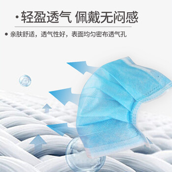 谋福CNMF一次性无纺布口罩防尘防护口罩【 50只装】813L