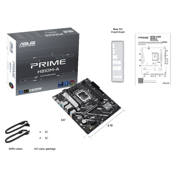 华硕PRIME H810M-A主板 支持 CPU 245KF/230/225 (Intel H810/LGA 1851）