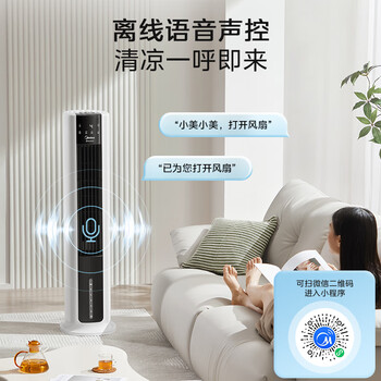 美的（Midea）【旗舰新品】家用空调扇加湿冷风扇智能语音遥控无叶风扇落地冷风机水冷塔扇制冷小型空调AAI12VR
