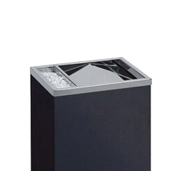 南 GPX-86 南方翻盖烟灰桶 座地垃圾桶 公用不锈钢垃圾箱果皮桶 黑色 内桶容量20升