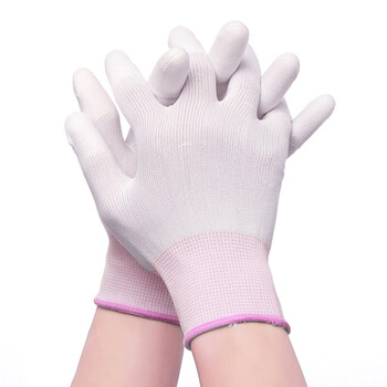 安美尚（ams）PU涂指手套涂指劳保手套尼龙防护耐磨透气无尘修车机械 定做 20副装 S码