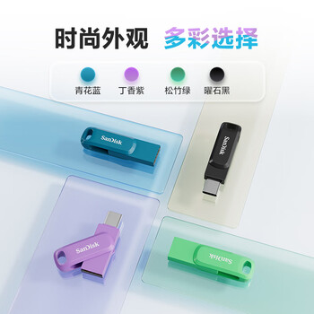 闪迪（SanDisk）64GB Type-C USB3.2 手机U盘DDC3黑色 读速高达300MB/s 自动备份 手机电脑两用 双接口大容量优盘