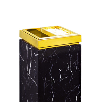 南 GPX-7B02 金盖座地南方烟灰桶 垃圾桶公用垃圾箱果皮桶 镜金 内桶容量16升