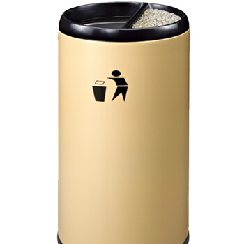 南 GPX-110HX 南方港式垃圾桶 户外不锈钢烟灰桶垃圾筒公用垃圾箱果皮桶 杏色 内桶容量33升