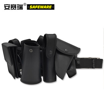 安赛瑞 安保巡逻多功能腰带八件套 户外执勤腰带 反恐防暴装备腰带 黑色 均码 10484