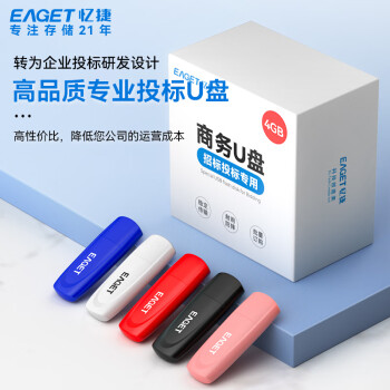 忆捷（EAGET）4GB U盘 USB2.0 招标投标小u盘 公司企业竞标 迷你便携 车载电脑手机通用优盘 稳定