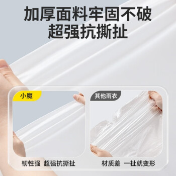 小魔一次性雨衣雨披加厚成人便携雨衣户外骑行登山徒步雨衣长款带帽