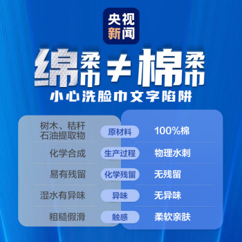 全棉时代洗脸巾20抽*1包亲肤棉柔巾加厚面巾纸可替毛巾旅行擦脸巾20*20CM