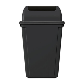 科力邦（Kelibang) 户外垃圾桶 大号40L干湿分类垃圾桶市政环卫商用弹盖翻盖垃圾桶 黑色 KB1044 干垃圾