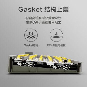京东京造 JZ990有线机械键盘 99键背光 Gasket结构 PBT键帽 多媒体音量旋钮 双系统兼容  游戏办公 灰冷翠