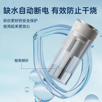 海纳斯（HANASS）除菌双喷加湿器小型桌面卧室母婴可用 办公车载便携usb无线充电款H04