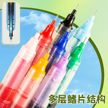 晨光（M&G）文具0.5mm多色 彩色中性笔 Z1速干直液式走珠笔 全针管签字笔水笔 8支/盒 ARPM2007