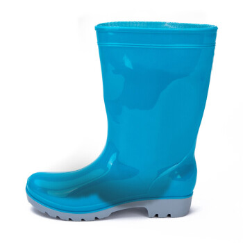 海洋鹿（HAI★YANG）雨鞋 蓝色中筒雨靴 户外防滑防水水鞋胶鞋 37码