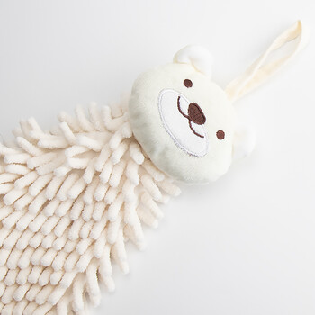 海斯迪克 HZL-42 挂式雪尼尔擦手巾 强吸水抹布方巾米白色