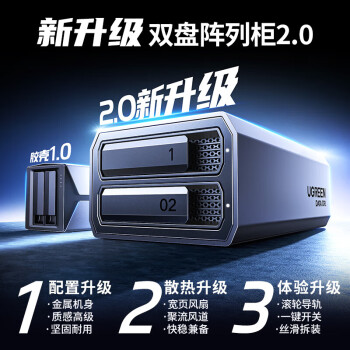 绿联磁盘阵列硬盘柜多盘位硬盘盒硬盘仓 带RAID存储硬盘笼 通用2.5/3.5英寸SATA串口机械固态硬盘30786