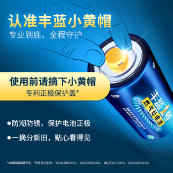 丰蓝1号小黄帽 燃气灶电池 大号1号电池2粒装 适用于热水器/燃气灶/热水器/收音机/手电筒等 R20P