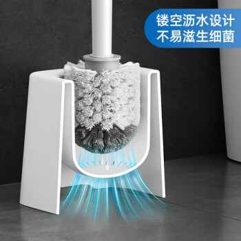 五月花马桶刷子无死角洗厕所 马桶清洁神器圆头长柄带底座洁厕刷