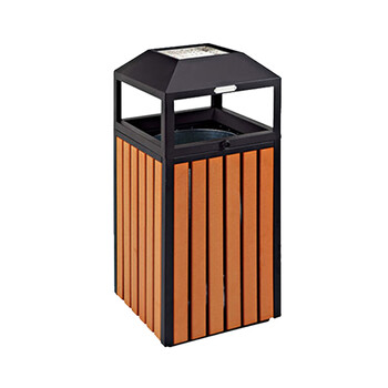 南 GPX-72S 南方公园锥顶垃圾桶 环保塑木垃圾箱果皮桶 内桶容量41.8升